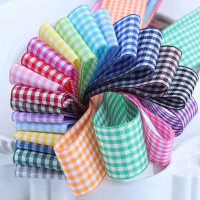 Plaid Ribbon Decoration Strap Strap Girls' Bouquet with 6mm2.5cm Factory Wholesale Cross-Border