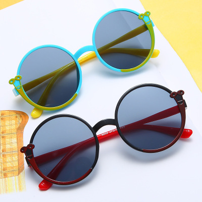 New Cartoon Children's Two-Tone Sunglasses round Frame Cute Simulated Snakes Boys and Girls Baby Sunglasses UV Protection Glasses