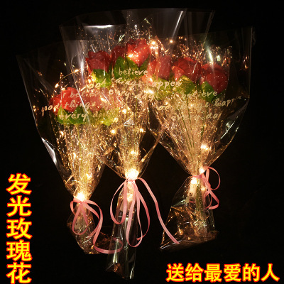 Mother's Day Gift for Teacher Girlfriend Birthday Qixi Valentine's Day Romantic Gift Luminous Rose for Girls Stall Wholesale