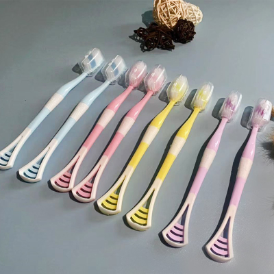 Free Shipping Internet Celebrity Adult Soft Fur Double Toothbrush Wholesale Couple's Oral Cleaning Blade Tongue Coating Barrel 8 PCs