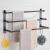 Hanging Rod Black Punch-Free Towel Bar Towel Rack Bathroom Storage Rack Toilet Bath Towel Storage Rack Bathroom Wall Hanging