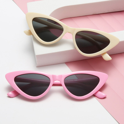 Cross-Border New Arrival Simple Cat Eye Kids Sunglasses Ins Personality Catwalk Street Shooting Small Briefs Boys and Girls Baby Ink