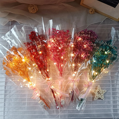 Starry Sky Luminous Dried Bouquet Finished Products Wholesale Night Market Stall Push Supply 520 Qixi Valentine's Day