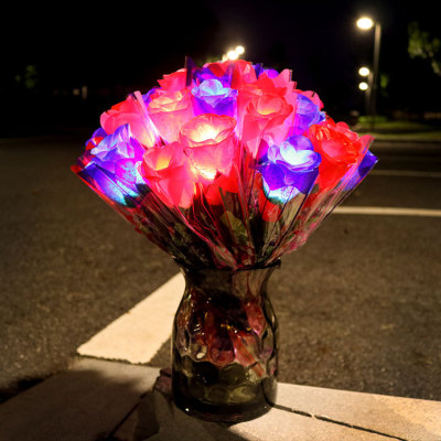 Valentine's Day Gift Luminous Rose Artificial Flower Confession Love Night Market Hot Selling Stall Supply Festival