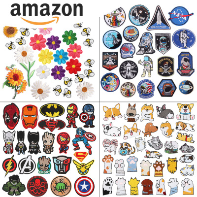 Spot Cartoon Astronaut Embroidered Cloth Stickers Letter Patch Marvel Computer Emboridery Label Ironing Embroidery Patch Zhang Zai