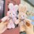 Cute Rose Velvet Bunny Pendant Plush Doll Children's Toy Bag Ornaments Small Doll Doll Wholesale