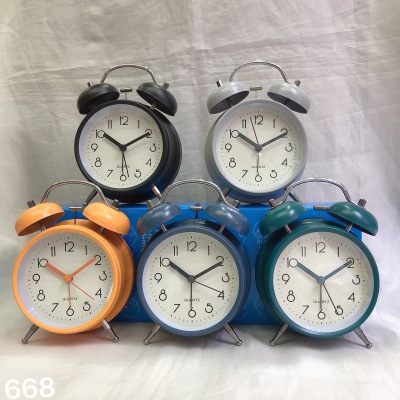 4-Inch Metal Bell Alarm Clock Student Gift Desktop Wake-up Clock