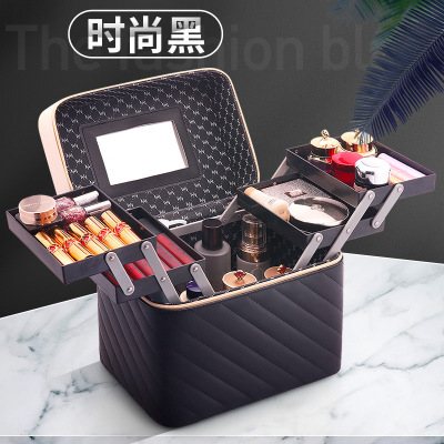 Wholesale Cosmetic Bag Internet Celebrity Large Capacity Ins Style Cosmetics Storage Box Women's Portable and Versatile Portable Cosmetic Case