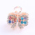 Korean Style Fashion Color Crystal Butterfly Small Size Bangs Clip Women's Plating Does Not Hurt Hair Jaw Clip Hairstyle Holder