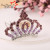 Korean Style Children's Crown Plug Hair Comb Colorful Crystals Medium Children Crown Small Hair Comb Stall Supply Factory Wholesale