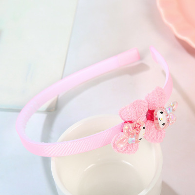 Korean Style Pink Series Hair Accessories Set Cartoon Cute Children's Headband Tie Hair Elastic Band Factory Wholesale