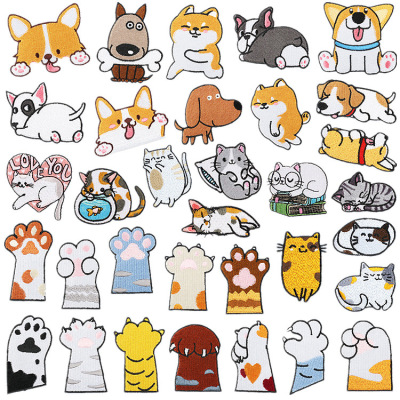 Spot Goods Alien Cat Embroidered Cloth Stickers Puppy Embroidery Cat Patch Computer Embroidery Zhang Zi Logo Cartoon Cat's Paw