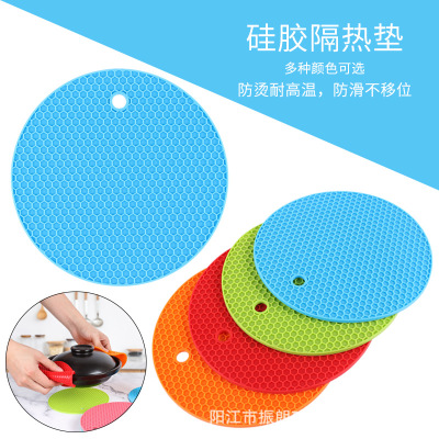 Silicone Placemat round Honeycomb Silicone Thermal Insulation Pad Non-Slip Placemat Heat Insulation Potholder Easy to Clean High Temperature Resistant