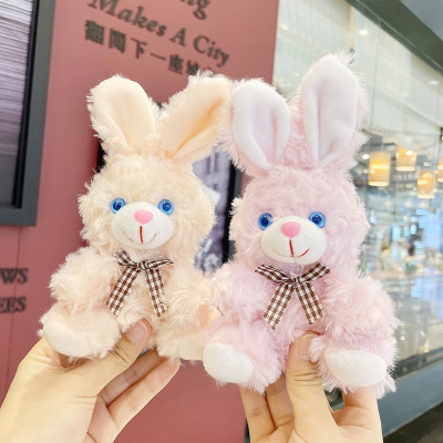 Cute Rose Velvet Bunny Pendant Plush Doll Children's Toy Bag Ornaments Small Doll Doll Wholesale