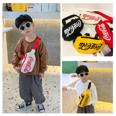 Korean Style Children's Chest Pack Fashion Letters Cool Handsome Boys and Girls Messenger Bag Outdoor All-Matching Small Backpack Children's Bags Wholesale