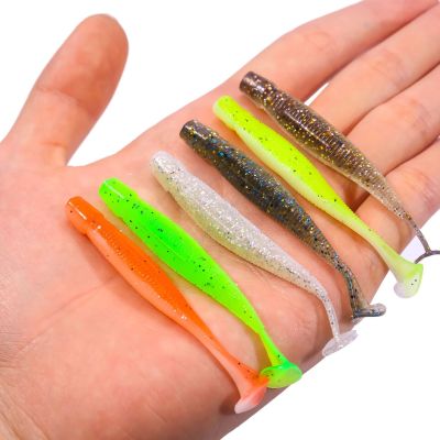 Lure Thread T6cm/1.4G Spiral T Tail Soft Bait Soft Worm Bionic Lure Mandarin Fish Bass Bait 6 Colors Wholesale