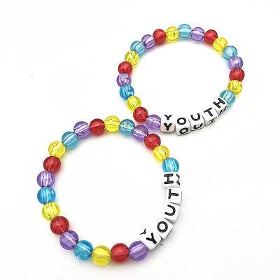 Letter Beaded Bracelet DIY Candy Color Customizable Creative Letters Braided Bracelet