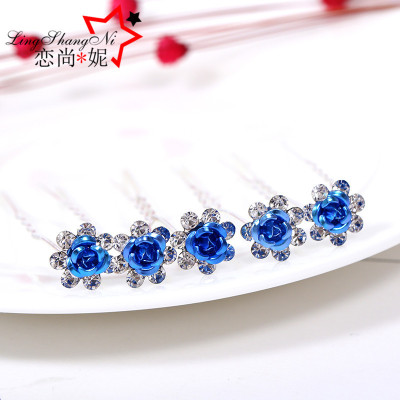 New Korean Style Alloy Rhinestone Tuck Comb Rose Diamond Hair Comb Stylish Hair Accessories Accessories Stall Ornament Wholesale