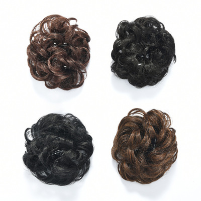 Cross-Border Claw Clip Bud-like Hair Style Wig Korean Style Half Hair Updo Fluffy Bride Curly Hair Updo Chemical Fiber High-Temperature Fiber