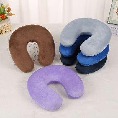 Glossy Non-Buckle Memory Foam U-Shaped Pillow Nap Pillow One Piece Dropshipping Car Travel Creative Gift Pillow Wholesale