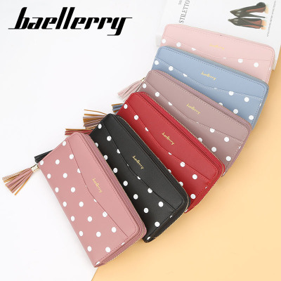 Women's Wallet  Cute Dot Long Clutch Multifunctional Zipper Tassel Mobile Phone Bag Card Holder Women's Custom