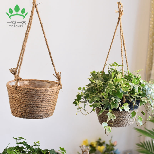 straw baskets flower basket woven flower pot rattan basket chlorophytum comosum pot plant basket flower pot bamboo basket flower basket