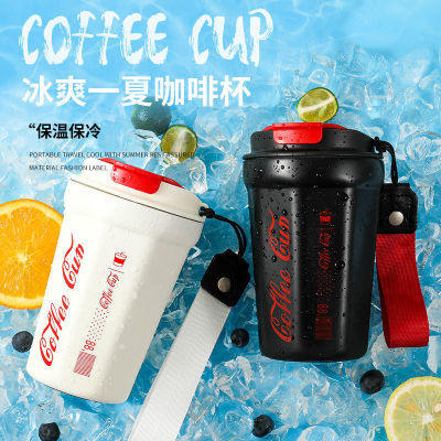 Factory direct sale Celebrity Coca-Cola Vacuum Cup Coffee Cup Hot&Cold Portable Stainless Steel With handle