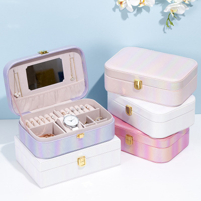 Jewelry Box for Women European Princess Large Capacity Multi-Functional Convenient Internet Influencer Earrings Hand Jewelry Box Jewelry Storage Box