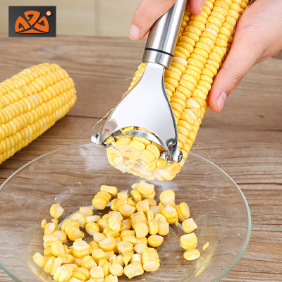 Factory 304 Stainless Steel Household Cornhusker Corn Planer Thresher Peeling Device Creative Kitchen Gadget