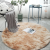 Wholesale Circle Silk Wool Carpet Living Room Plain Velvet Pile Floor Covering Plush Mats Tie-Dyed Long Wool Rug