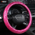 Summer Car Diamond Steering Wheel Cover Rhombus Stripe Indentation New Women's Shiny Patent Leather Diamond Rose Red Handle Cover