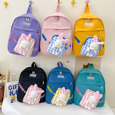 Kindergarten Backpack Wholesale New Cute Rabbit 2-5 Years Old Baby Preschool Backpack Children's Western Style Backpack