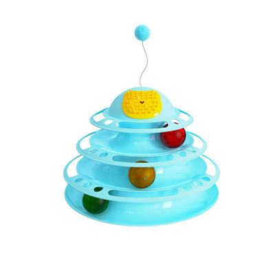 Hot Sell Cat Interactive Toy Four-layer Round Plastic Cat Tu