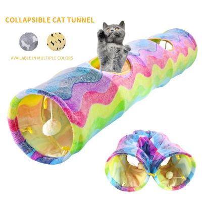 Double Fabric Straight Indoor 2-way Track Tube Rainbow Cat T