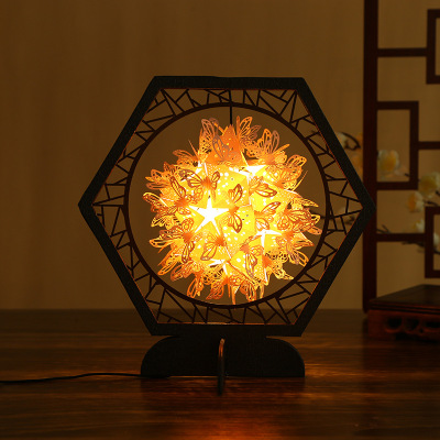 New 3D Three-Dimensional Paper-Cut Light Box Handmade DIY Creative Gift Butterfly Suxi Garden Light and Shadow Light Origami Small Night Lamp