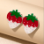 Emulational Fruit Strawberry Slice Shape Stud Earrings Summer Little Fresh Cute Earrings Women