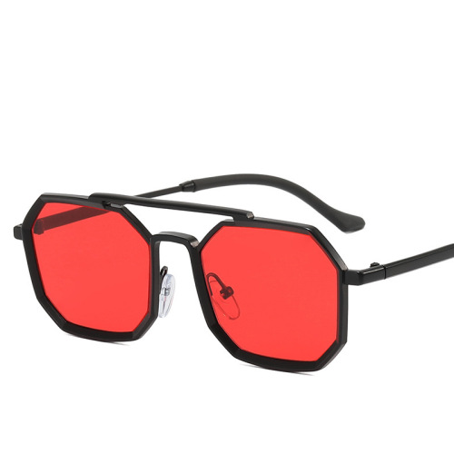 black frame double beam fashion sunglasses uv protection wholesale large frame metal sunglasses ins men and women outdoor sun protection