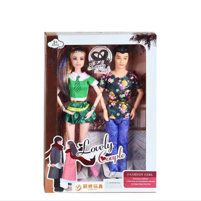 22cm 11.5 Inch Male and Female Joint Hand Couple Barbie Doll Color Give as Gifts