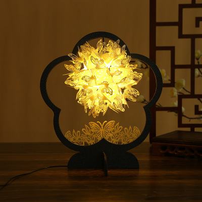 New 3D Light and Shadow Paper-Cut Lamp DIY Material Package Creative Birthday Gift Valentine's Day Sunny Spring Playing with Butterfly Small Night Lamp