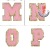 6.5cm Pink Towel Embroidery English Letters Embroidered Cloth Stickers Ironing Computer Embroidered Zhang Zi Letter Patch