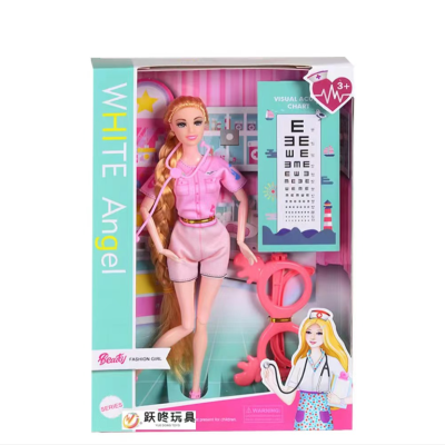 22cm 11.5 Inch Thigh Joint Hands and Feet Nurse Barbie Doll Accessories Plastic Eyes Give as Gifts