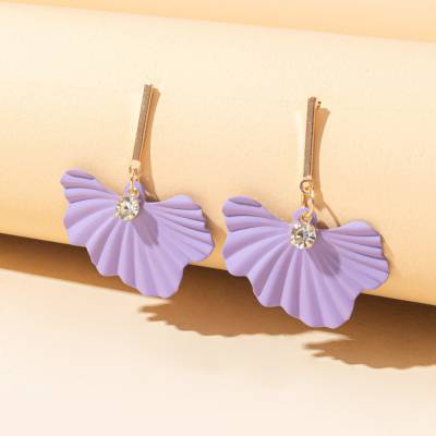 Korean Style Taro Purple Flower Earrings for Women Ins Fairy Temperamental Earrings Hong Kong Style Personalized Earrings