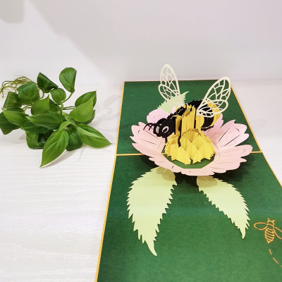 Children's Day Greeting Card Bee Stereoscopic Greeting Cards Creative Handmade Blessing Gift Stereoscopic Card Wholesale