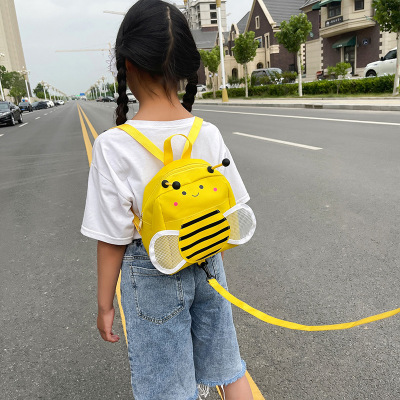 2022 New Kindergarten Backpack Cartoon Cute Little Bee Children's Backpack Men's and Women's Anti-Lost Baby Backpack