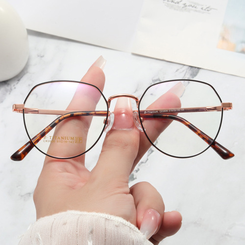 square frame fashion 0 degree glasses for men and women new full frame stainless steel anti blue light glasses frame for female students glasses