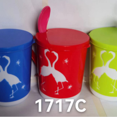 768 New Cup with Cover Cup Double Ribbon Spoon
