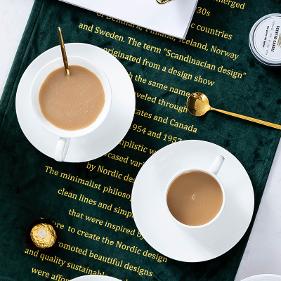 Bone China Coffee Cup and Saucer Set European Creative Coffee Cup Ceramic British Afternoon Tea High-End Tea Set Tea Cup