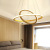 Modern LED Ring Pendant Lamp Rubber Wood Frame Ceiling Light Fixture For Dining Room Coffee Bar