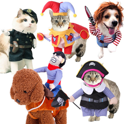 Summary Pet Cowboy Horse Riding Pet Costume Pet Supplies Clothing Cospaly Halloween Dog Clothes