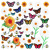 Spot Mixed Butterfly Embroidered Cloth Stickers Bee Patch Computer Emboridery Label Ironing Small Flower Embroidery Zhang Zi Ironing